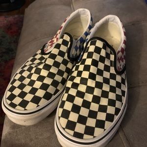Glitter checkered vans sneakers size 10.5